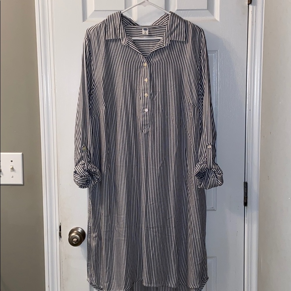 Pinstripe T-shirt Dress